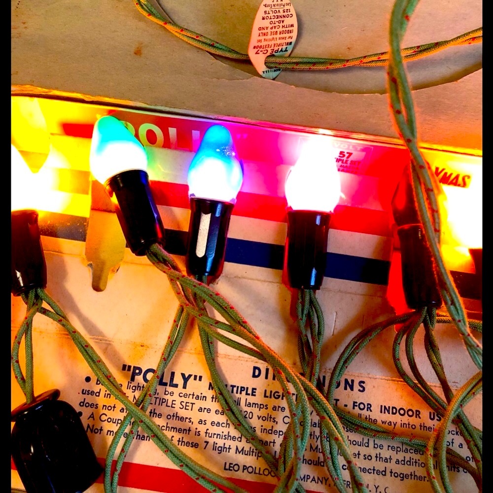 Vintage 60's Christmas Indoor 7 multi color working Lights In original B…